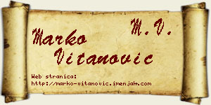 Marko Vitanović vizit kartica